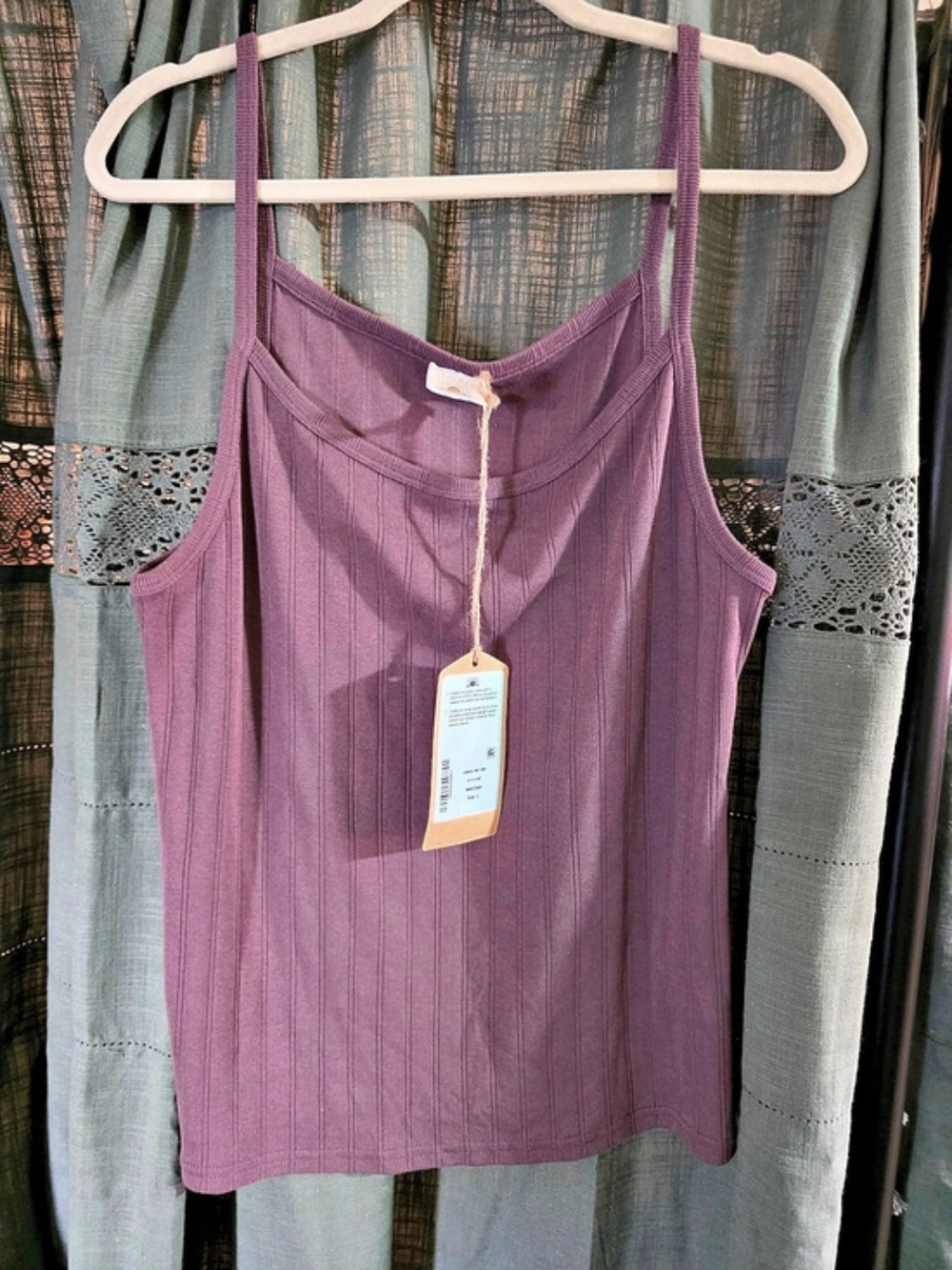 Faherty Sunday Rib Tank Ribbed Tank in Purple Large NWT
